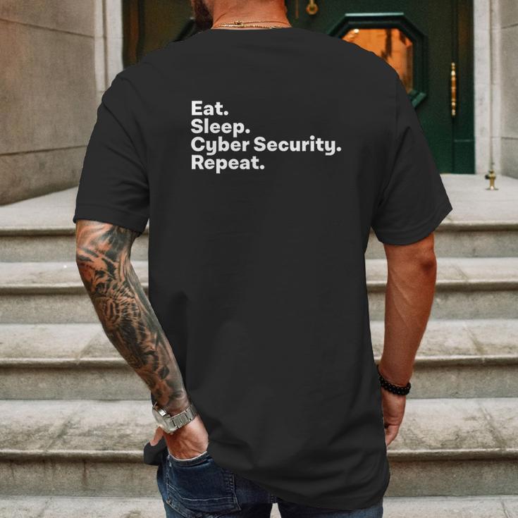 Eat Sleep Cybersecurity Gifts For Cyber Security Analyst Mens Back Print T-shirt Gifts for Men