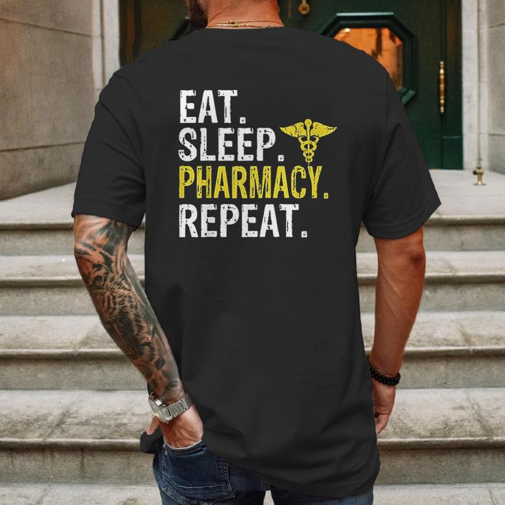 Eat Sleep Pharmacy Repeat Pharmacist Gift Mens Back Print T-shirt Gifts for Men