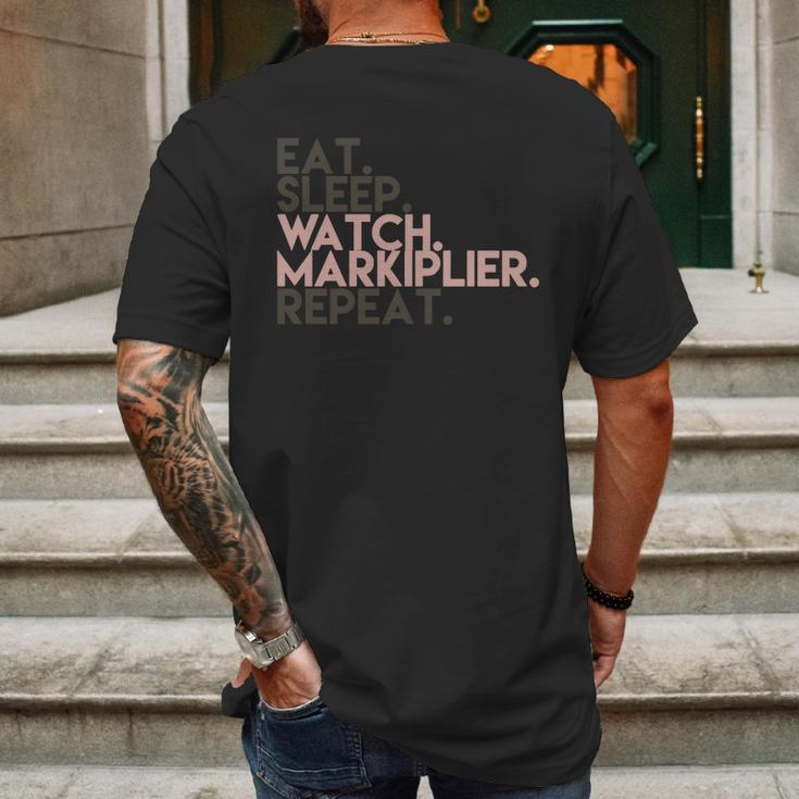 Eat Sleep Watch Markiplier Repeat T-Shirt Mens Back Print T-shirt Gifts for Men