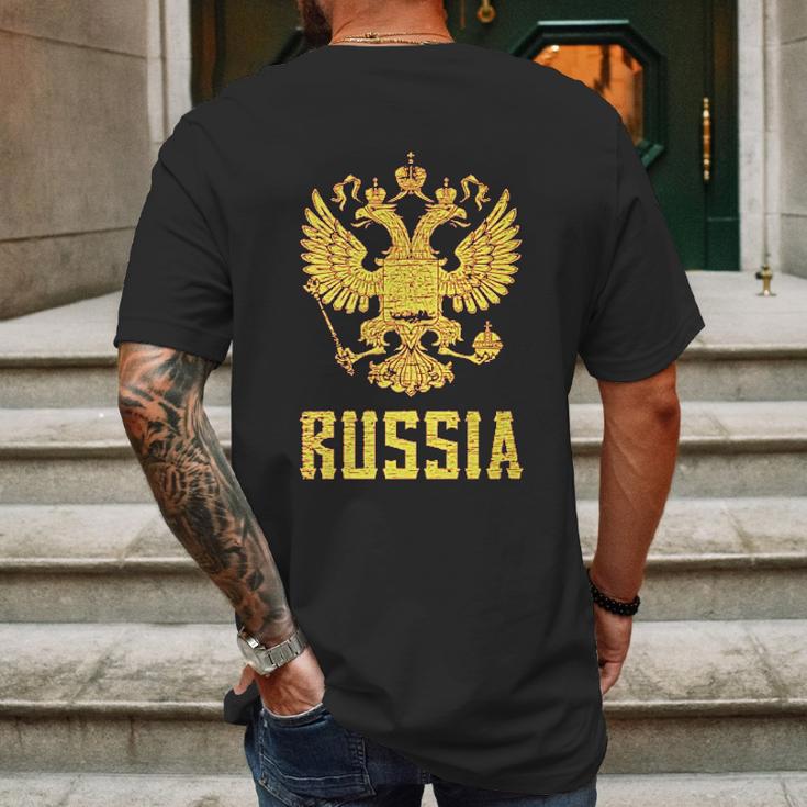 Eblem Of The Russian Federation Russia Arms Mens Back Print T-shirt Gifts for Men