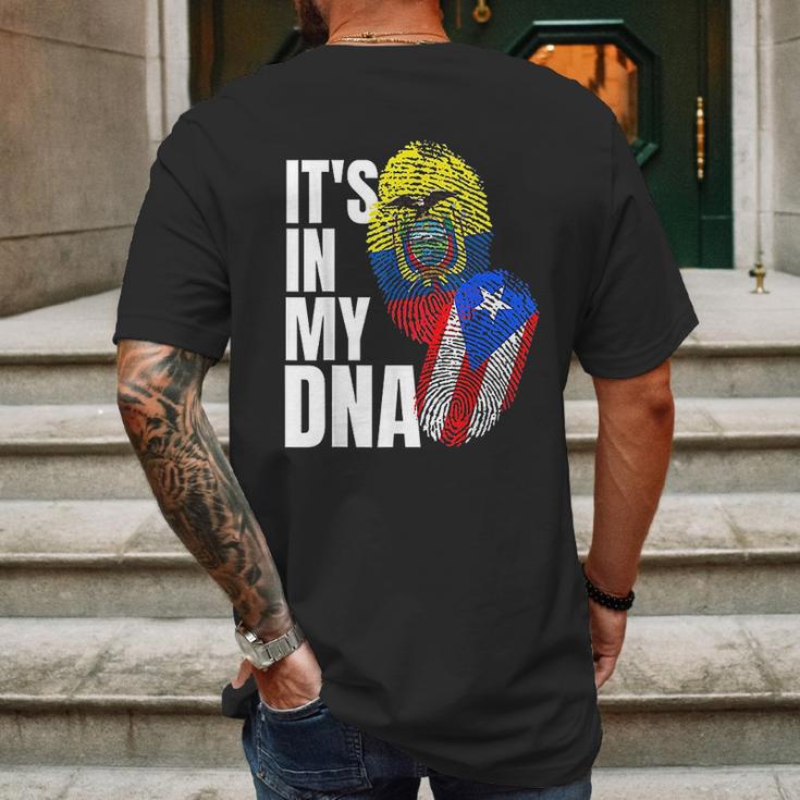 Ecuadorian And Puerto Rican Dna Mix Flag Heritage Gift Mens Back Print T-shirt Gifts for Men