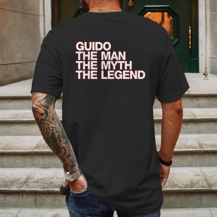 Eddany Guido The Man The Myth The Legend Left Aligned Mens Back Print T-shirt Gifts for Men