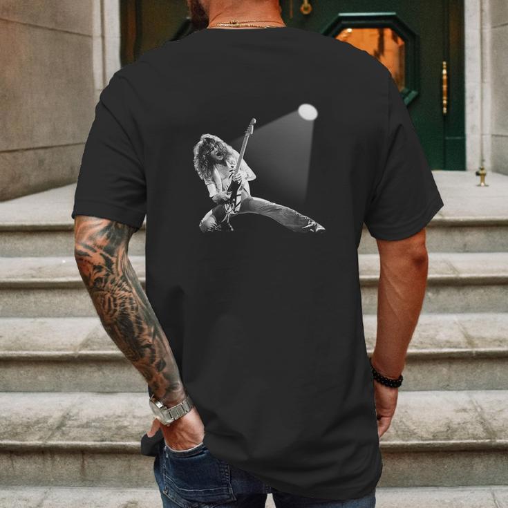 Eddie Van Halen On Stage Mens Back Print T-shirt Gifts for Men