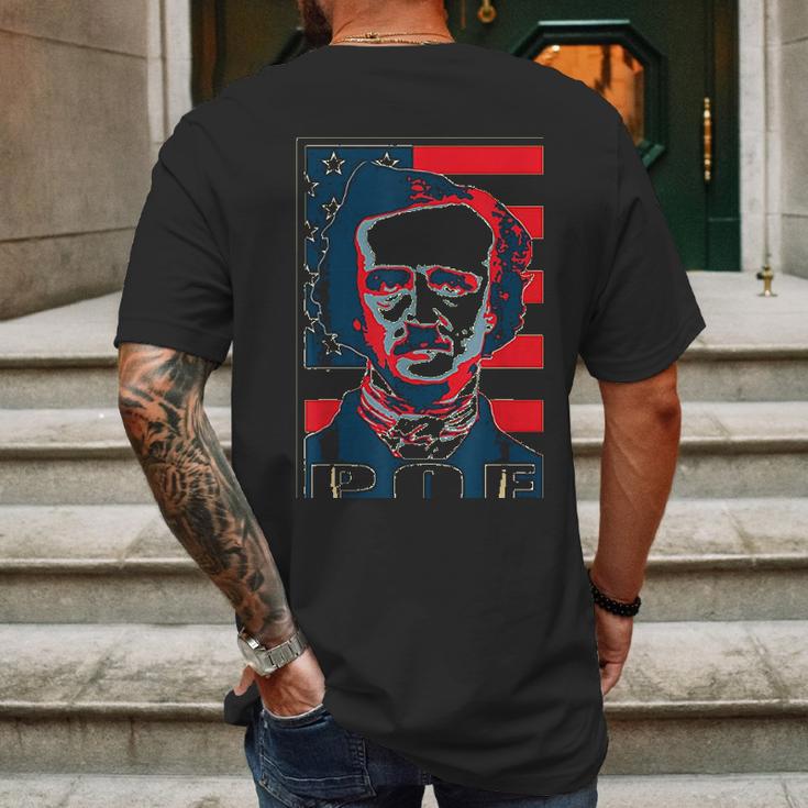 Edgar Allan Poe American Propaganda Pop Art Mens Back Print T-shirt Gifts for Men