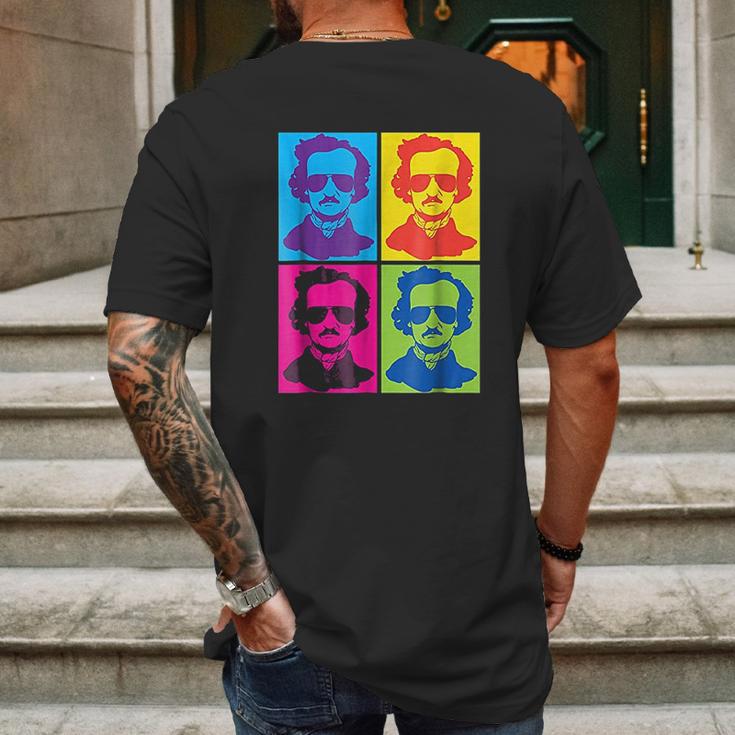 Edgar Allan Poe Gift Literary Gothic Pop Art Colors Mens Back Print T-shirt Gifts for Men