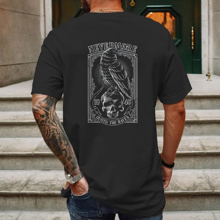 Edgar Allen Poe The Raven Nevermore Mens Back Print T-shirt Gifts for Men