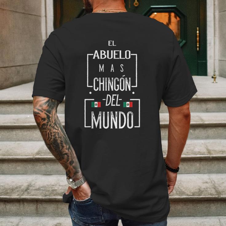 El Abuelo Mas Chingon Mexican Flag Mens Back Print T-shirt Gifts for Men