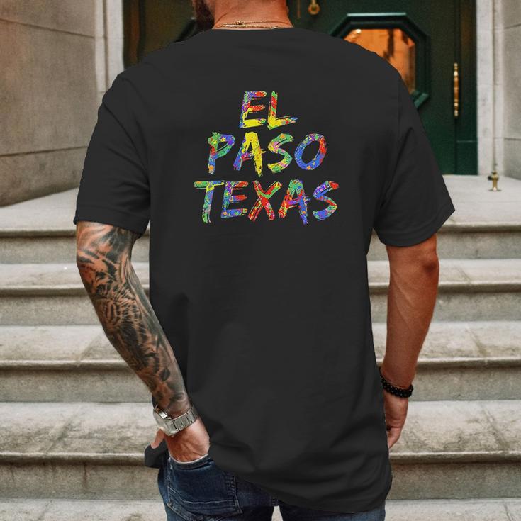 El Paso Gifts For Texans Colorful Texas City El Paso Texas Mens Back Print T-shirt Gifts for Men