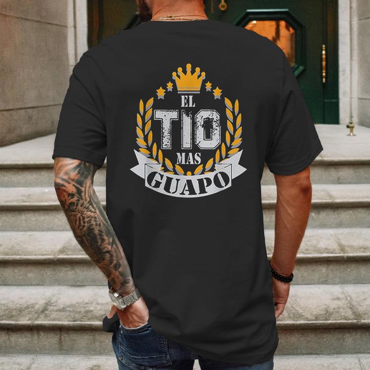 El Tio Mas Guapo Funny Handsome Uncle Latin Tio Mens Back Print T-shirt Gifts for Men