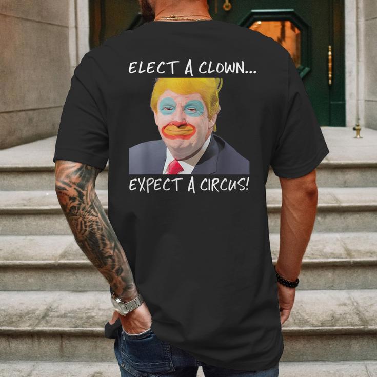 Elect A Clown Expect A Circus Retro Mens Back Print T-shirt Gifts for Men