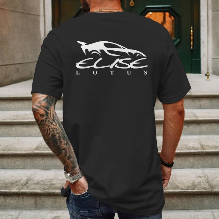 Elise Lotus Auto Sport Mens Back Print T-shirt Gifts for Men