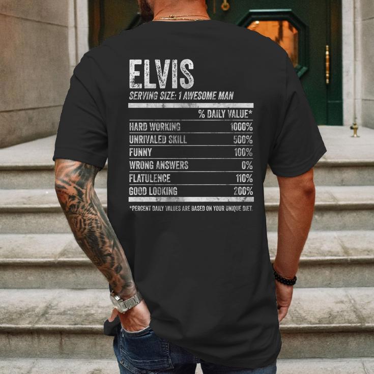 Mens Elvis Nutrition Personalized Name Funny Name Facts Mens Back Print T-shirt Gifts for Men