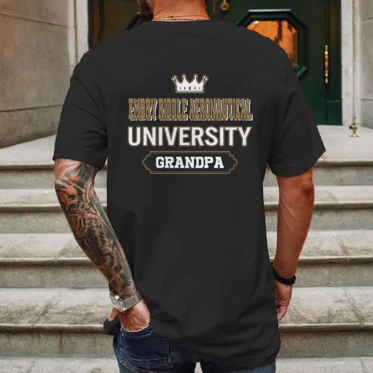 Embry Riddle Aeronautical University Grandpa Great Gift For Grandparents Mens Back Print T-shirt Gifts for Men