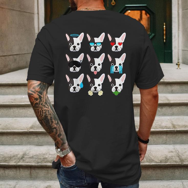 Emoji Boston Terrier Dog Face Mens Back Print T-shirt Gifts for Men