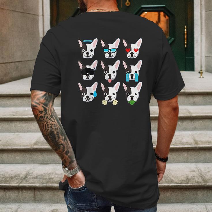 Emoji Boston Terrier Dog Faces Mens Back Print T-shirt Gifts for Men