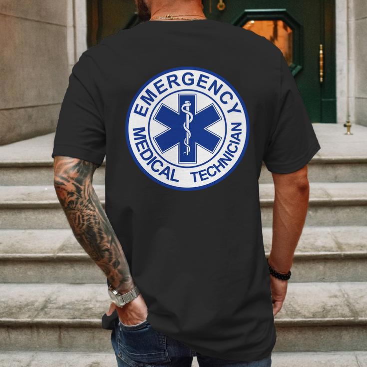 Emt Emergency Medical Technician Logo Mens Back Print T-shirt Gifts for Men