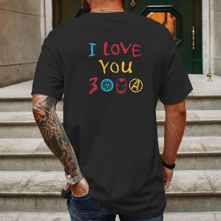 Endgame I Love You 3000 Drawing Mens Back Print T-shirt Gifts for Men