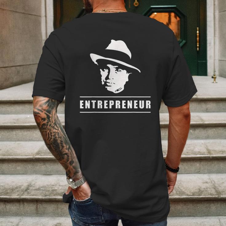 Entrepreneur With Al Capone Design Mens Back Print T-shirt Gifts for Men