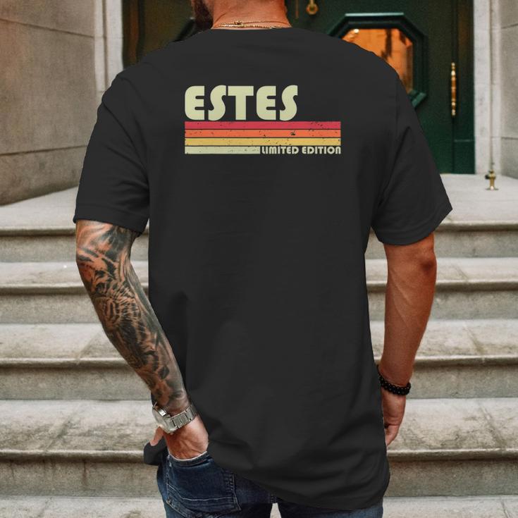 Estes Surname Funny Retro Vintage 80S 90S Birthday Reunion Mens Back Print T-shirt Gifts for Men