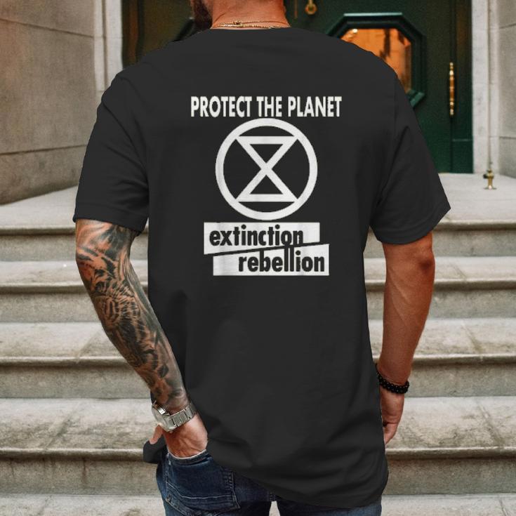 Extinction Rebellion In Green Rebel For Life Climate Change Mens Back Print T-shirt Gifts for Men