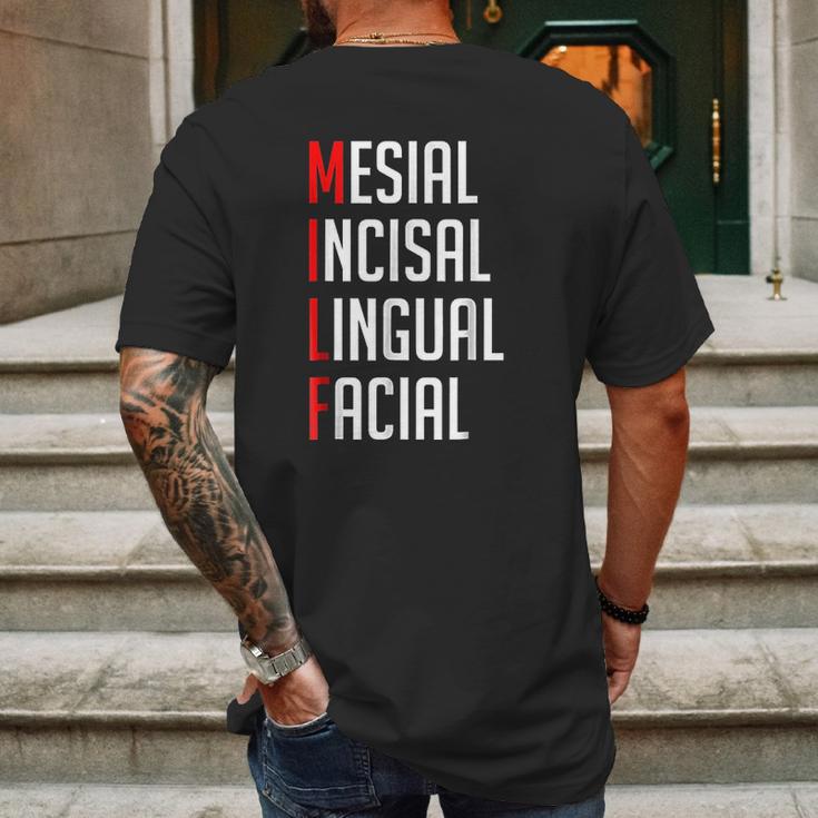 F Mesial Incisal Lingual Facial Mens Back Print T-shirt Gifts for Men