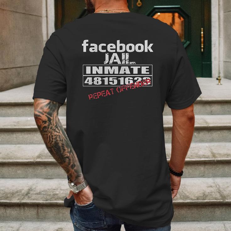 Facebook Jail Inmate 48151623 Mens Back Print T-shirt Gifts for Men