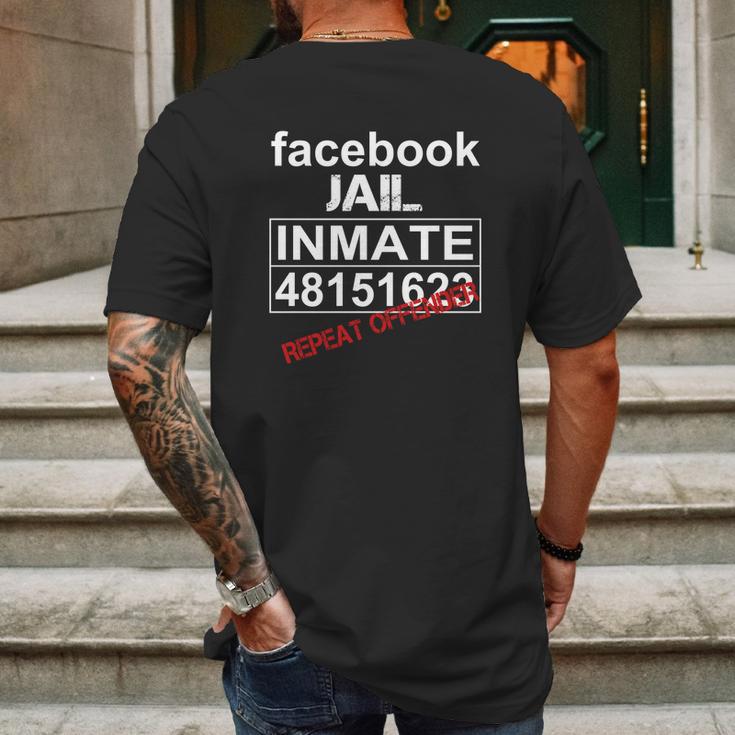 Facebook Jail Inmate 48151623 Repeat Offender Shirt Mens Back Print T-shirt Gifts for Men