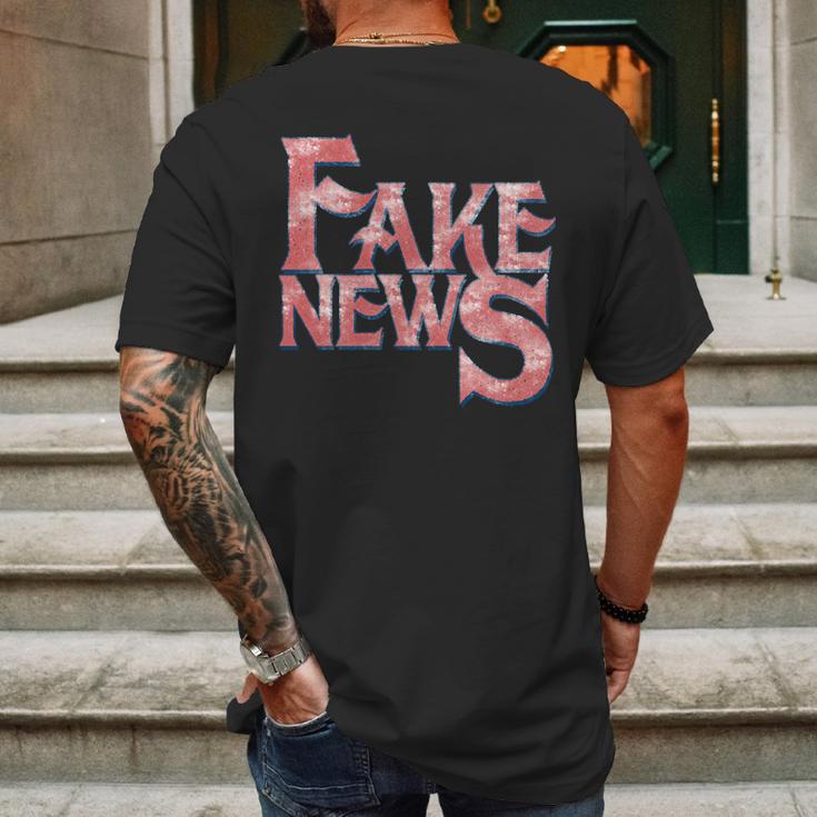 Fake News Distressed Text Mens Back Print T-shirt Gifts for Men