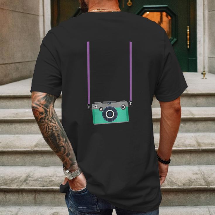 Fake Tourist Camera Graphic Mens Back Print T-shirt Gifts for Men