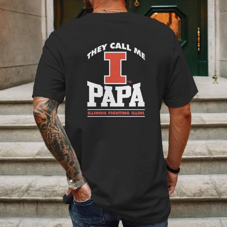 Fanprint Illinois Fighting Illini They Call Me Papa Mens Back Print T-shirt Gifts for Men