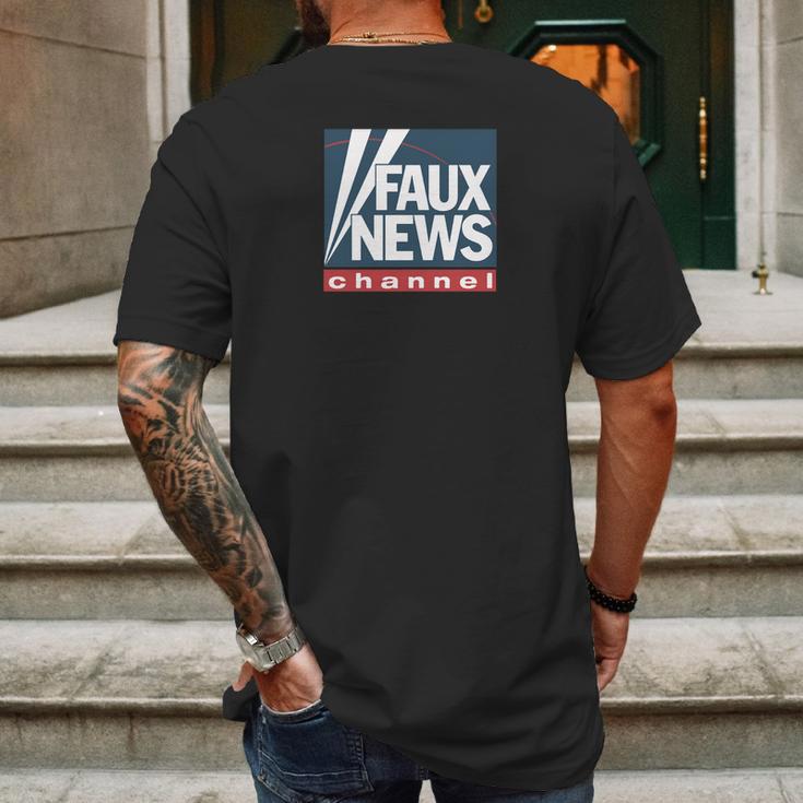 Faux News Channel Mens Back Print T-shirt Gifts for Men