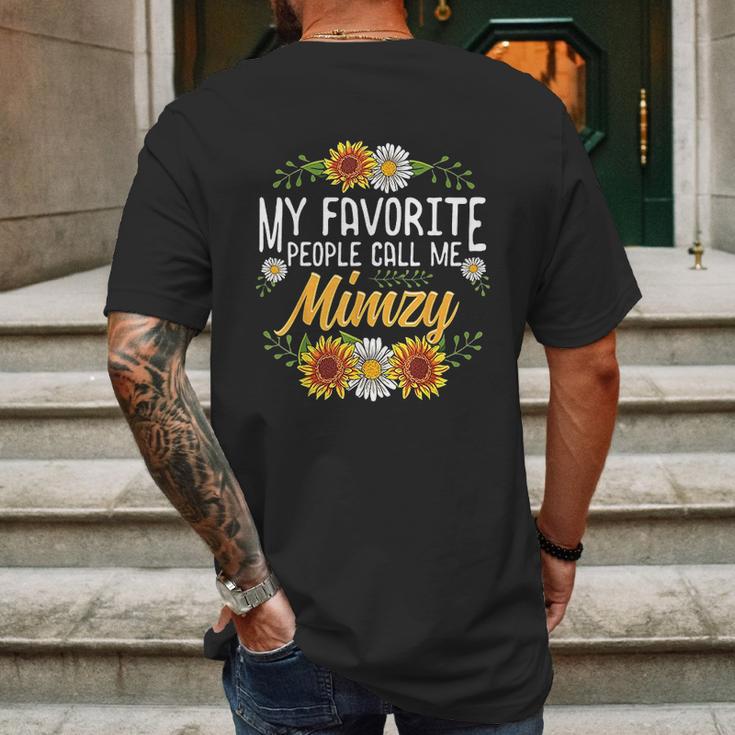 My Favorite People Call Me Mimzy Mens Back Print T-shirt Gifts for Men