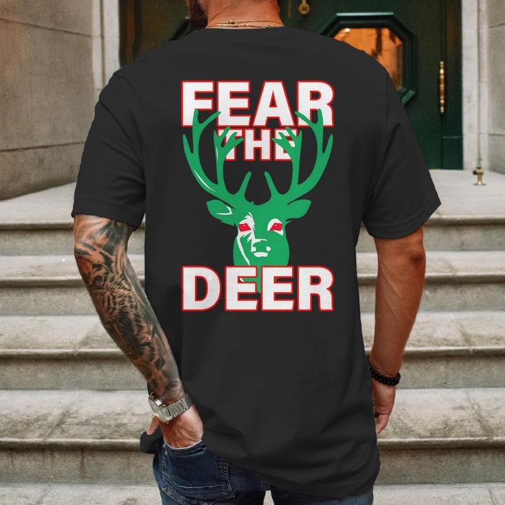 Fear The Deer Basketball Playoffs Graphic Design Printed Casual Daily Basic Mens Back Print T-shirt Gifts for Men