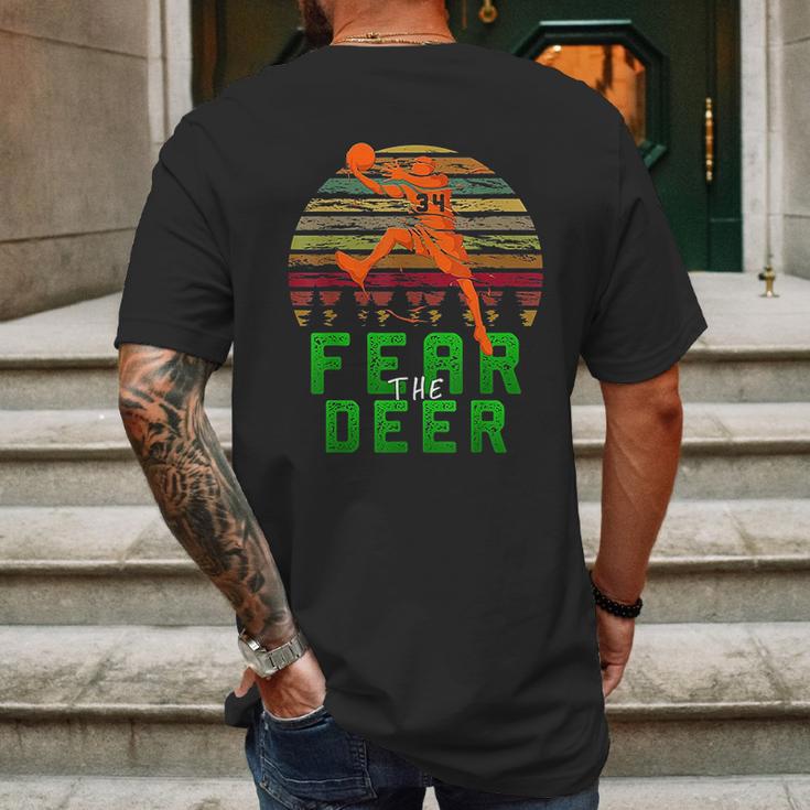 Fear The Deer Gift For Milwaukee Basketball Bucks Fans Mens Back Print T-shirt Gifts for Men