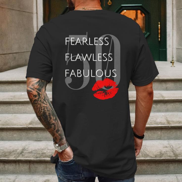 Fearless Flawless Fabulous 50 Mens Back Print T-shirt Gifts for Men