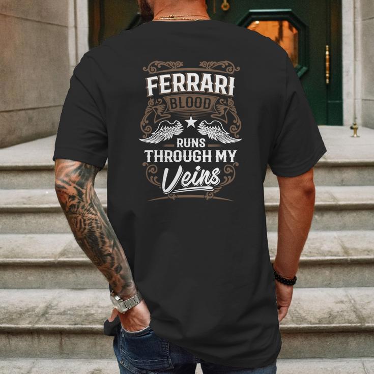 Ferrari Blood Runs Through My Veins Legend Name GiftsShirt Mens Back Print T-shirt Gifts for Men