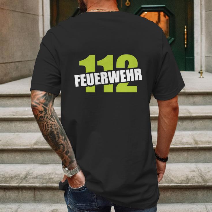 Feuerwehr 112 Shirt Feuerwehrmann Ffw Helfer Retter Mens Back Print T-shirt Gifts for Men