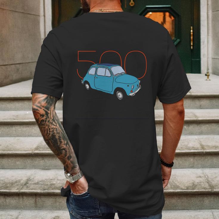 Fiat 500 Classic Vintage Car Mens Back Print T-shirt Gifts for Men