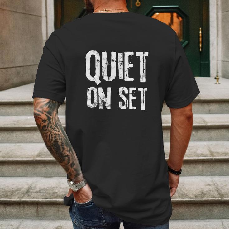 Filmmaking And Television Production Quiet On Set Shirt Mens Back Print T-shirt Gifts for Men