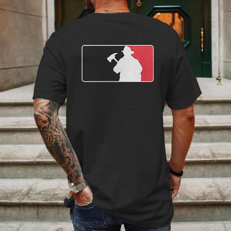 Firefighter Baseball Style Logo Mens Back Print T-shirt Gifts for Men