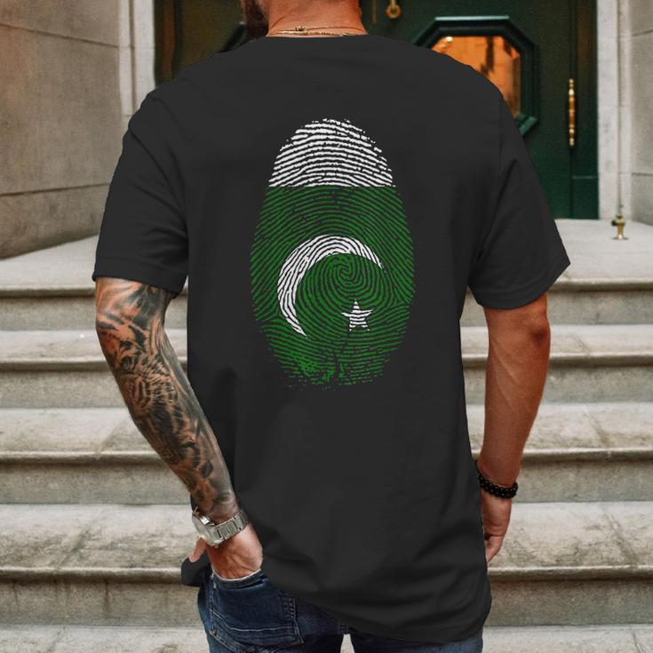 Flag Fingerprint It Is In My Dna Gift For Pakistani Mens Back Print T-shirt Gifts for Men