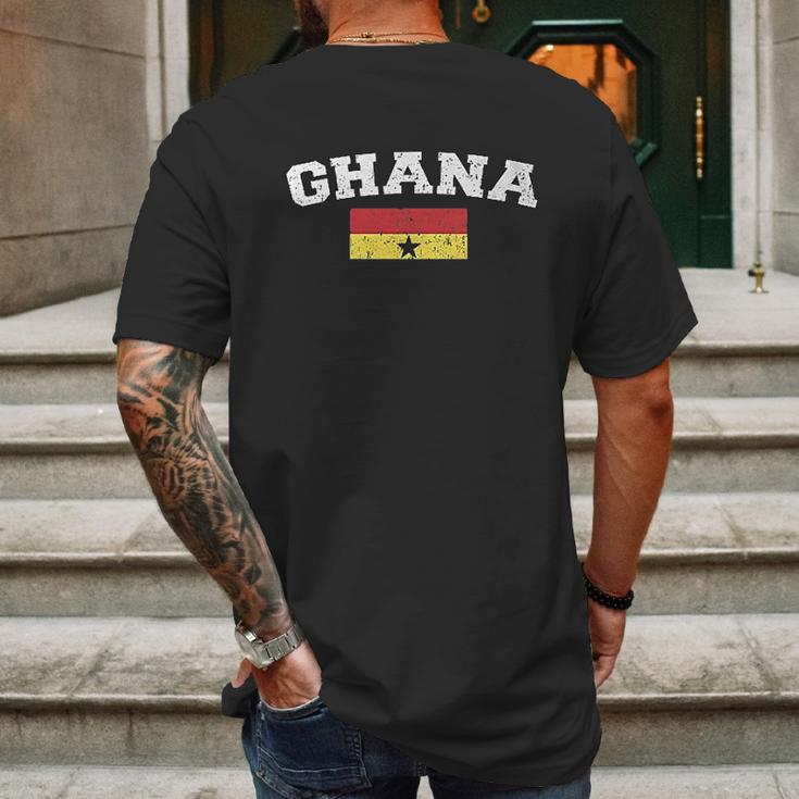 Flag Of Ghana Faded Ghanaian Flag Mens Back Print T-shirt Gifts for Men