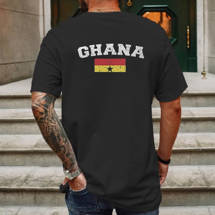 Mens Flag Of Ghana Faded Ghanaian Flag Mens Back Print T-shirt Gifts for Men