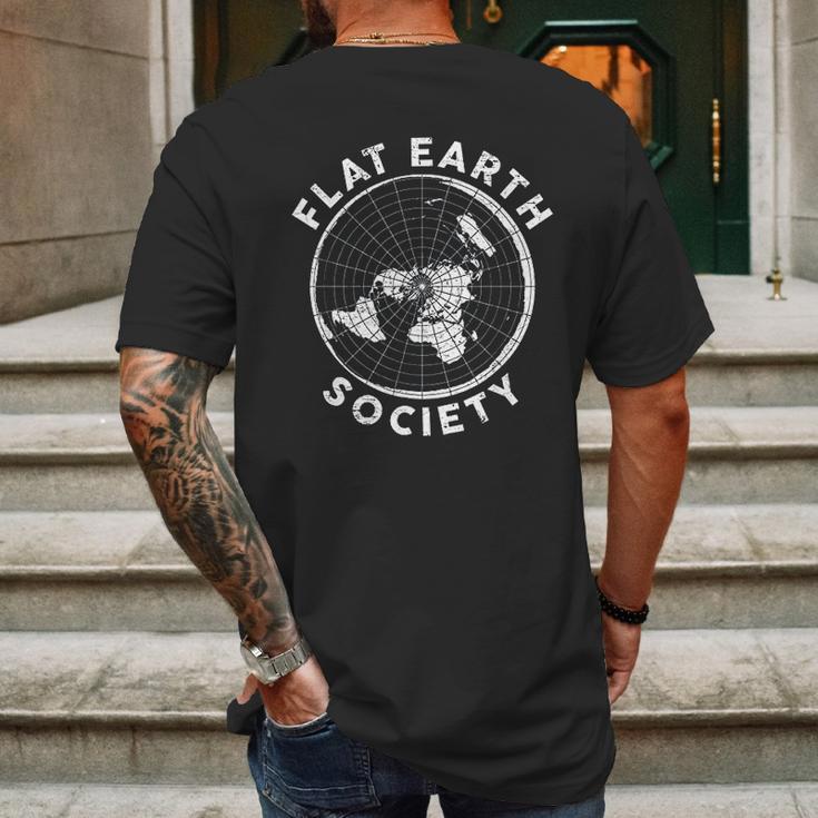 Flat Earth Society Conspiracy Theory Earther Gift Mens Back Print T-shirt Gifts for Men