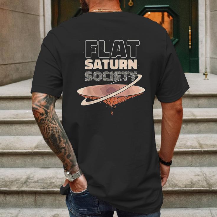 Flat Saturn Society Mens Back Print T-shirt Gifts for Men