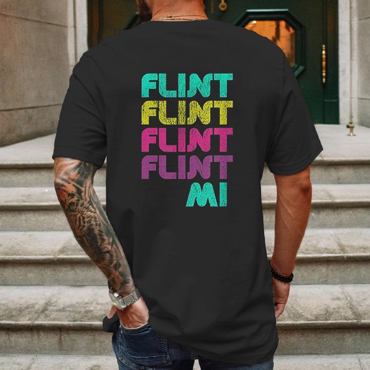 Flint Michigan Fun Gift From Your Hometown Mens Back Print T-shirt Gifts for Men