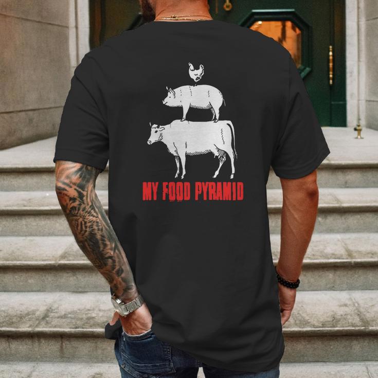 My Food Pyramid Shirt - Meat Lover Tshirt Mens Back Print T-shirt Gifts for Men