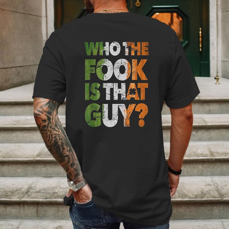 Who The Fook Is That Guy Funny For Boxing Match Mens Back Print T-shirt Gifts for Men