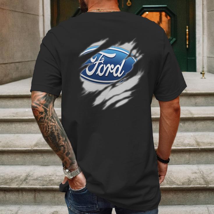 Ford Motor Mens Back Print T-shirt Gifts for Men