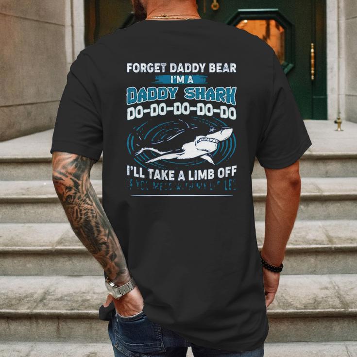 Forget Daddy Bear I Am A Daddy Shark Mens Back Print T-shirt Gifts for Men